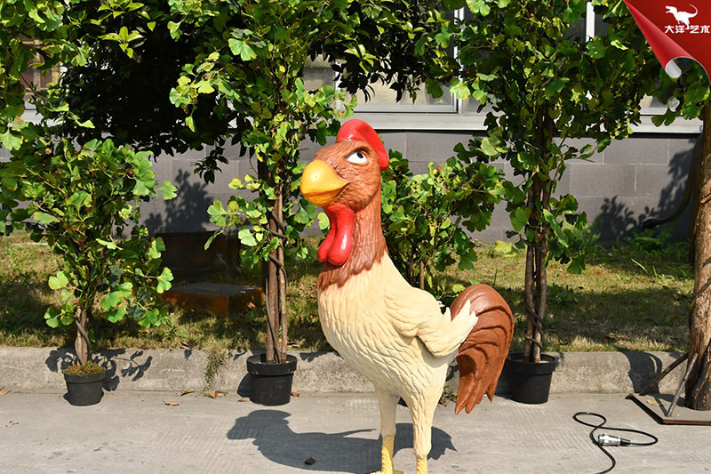 卡通動物雕塑，仿真公雞