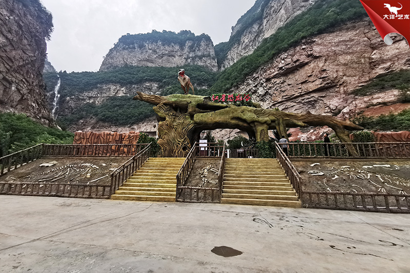 恐龍化石骨架，埋藏式恐龍化石骨架制作
